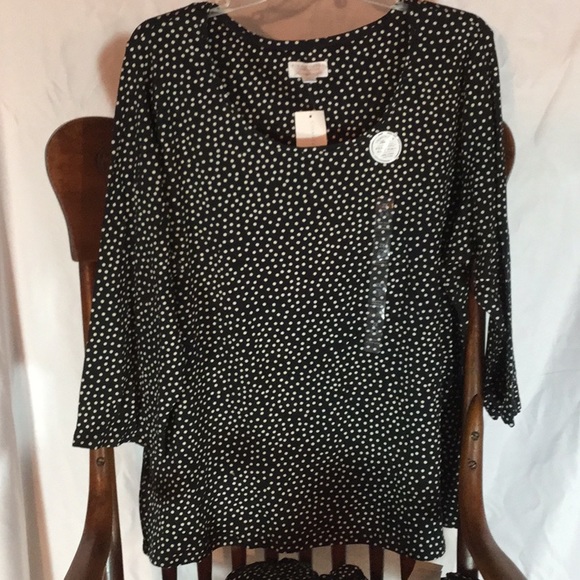 Charter Club Cotton 3/4 Length Sleeve Top - Picture 2 of 4